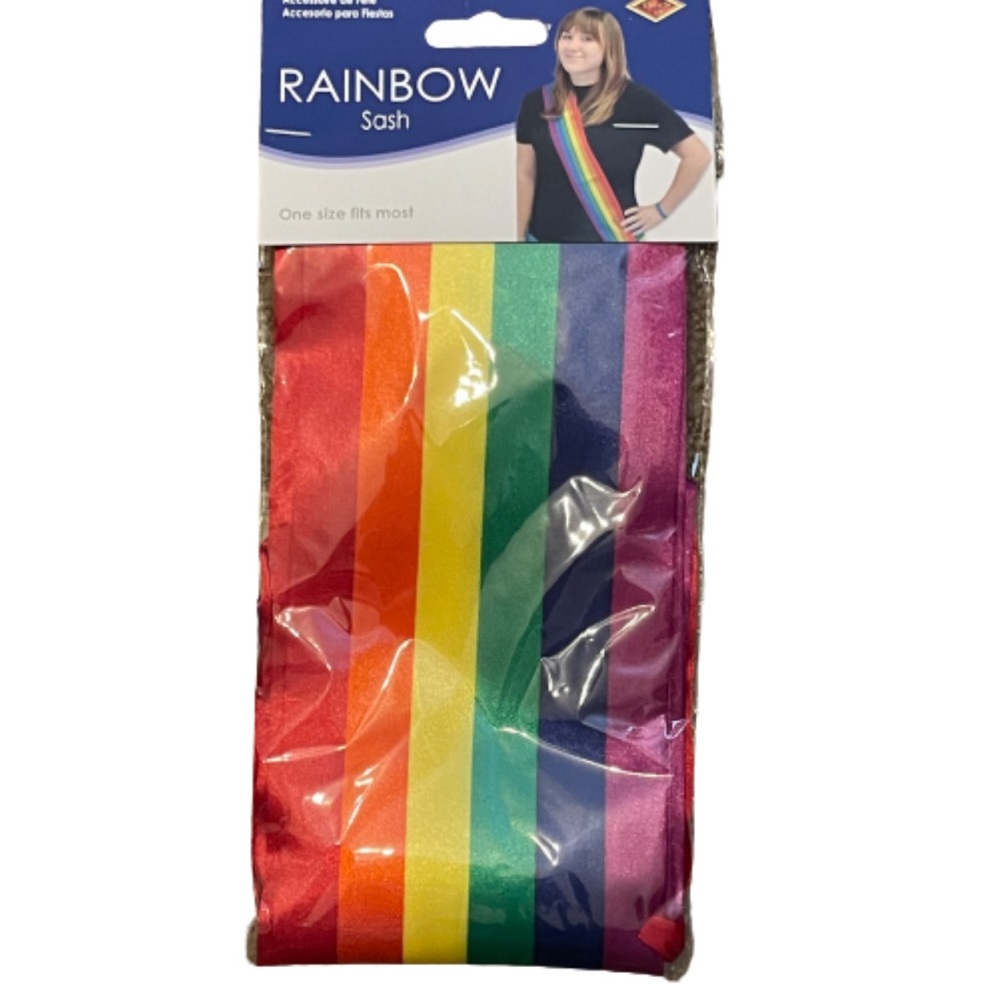 Unisex Rainbow sash one size satin polyester